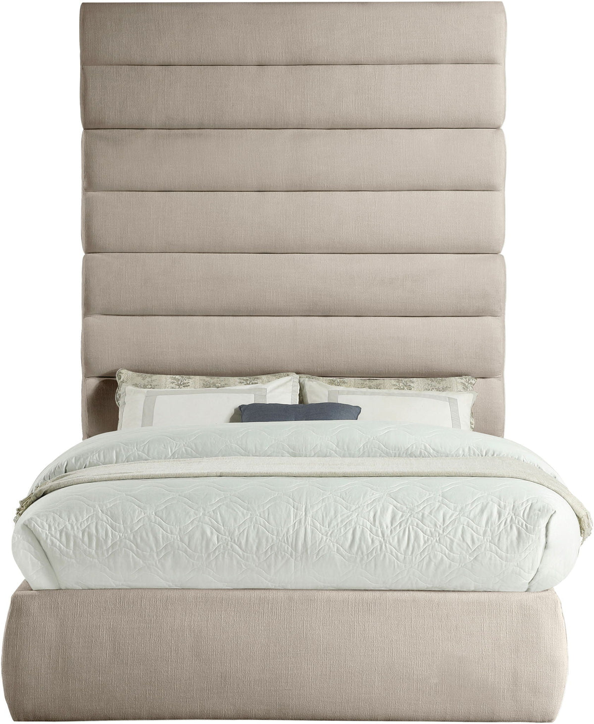 Adam - Linen Fabric Bed With 89" Headboard