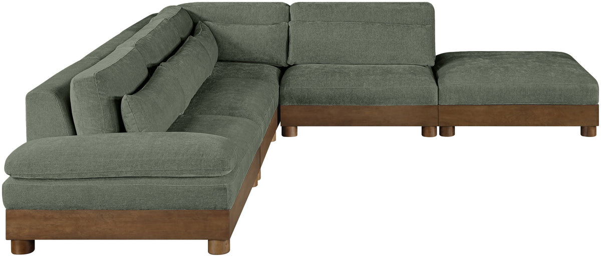 Turin - Chenille Fabric Upholstered Modular Sectional - Green