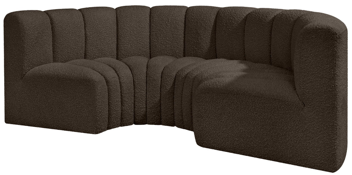 Arc - Boucle Fabric 4 Piece U-Shaped Modular Sofa