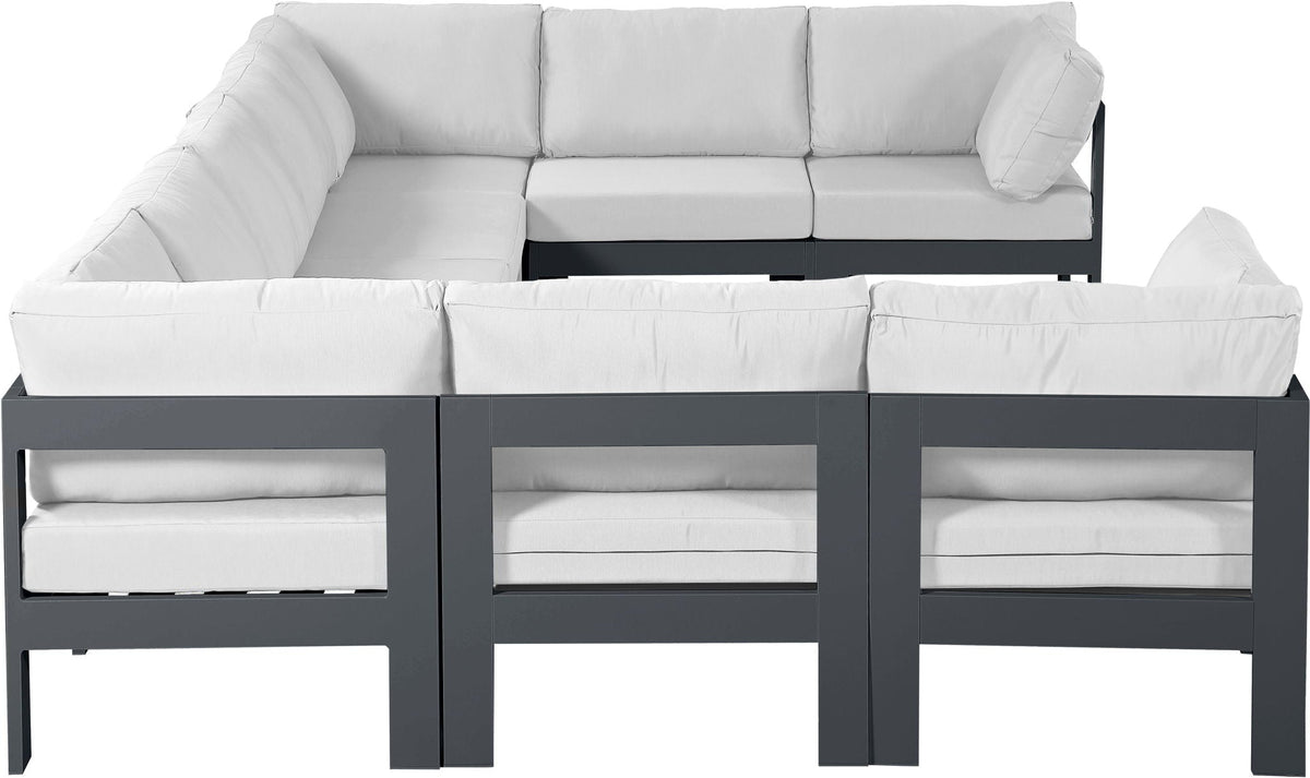 Nizuc - Outdoor Patio 9 Piece Modular Sectional With Gray Frame