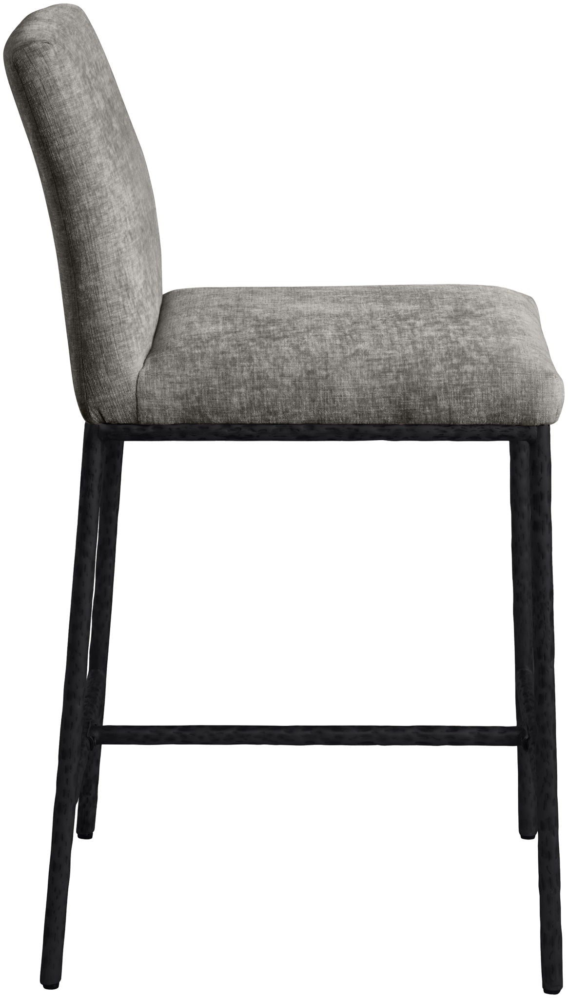 Reeves - Chenille Fabric Upholstered Counter Stool (Set of 2) - Black Base