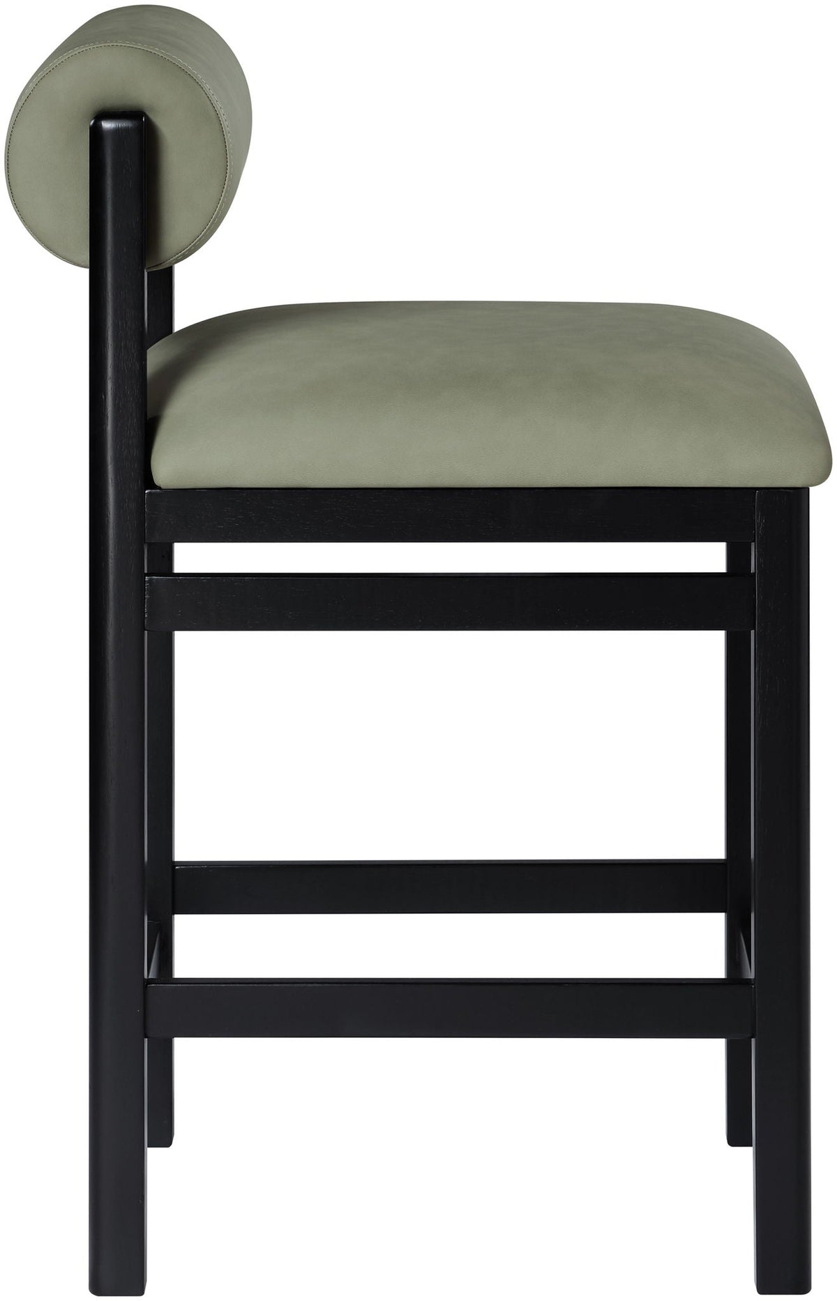 Roundhill - Faux Leather Counter Stool - Black Frame