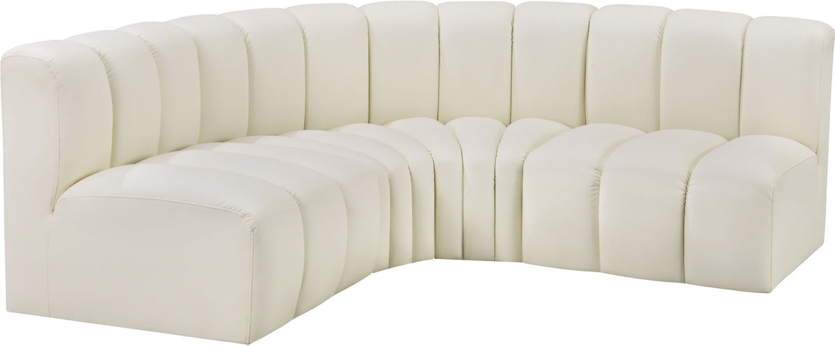 Arc - Faux Leather 4 Piece Corner Modular Sofa