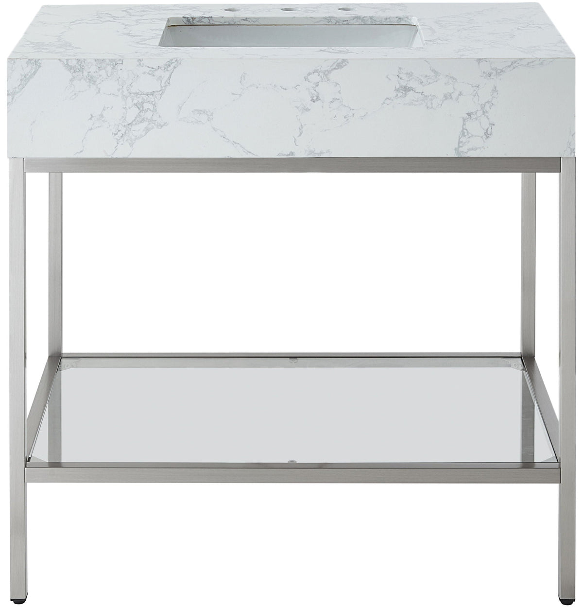Marmo - Engineered Marble Bathroom Vanity With Chrome Base