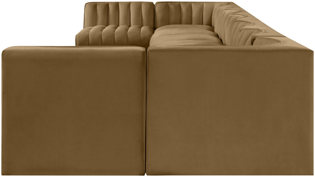 Rummi - Armless Velvet Performance Fabric Upholstered 9 Piece Modular Sectional