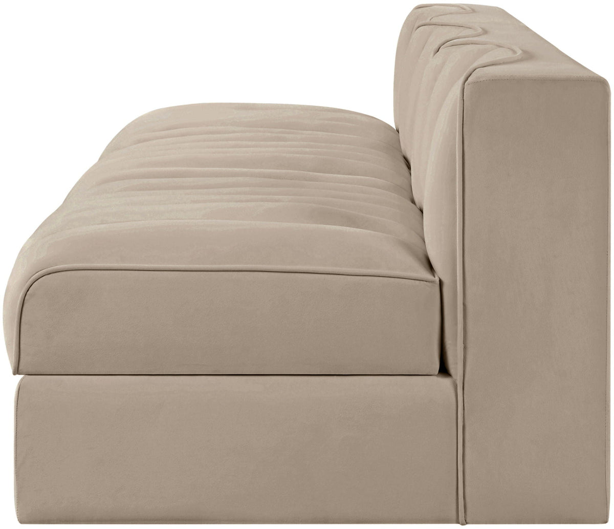 Rummi - Velvet Performance Fabric Upholstered 3 Piece Modular Armless Sofa