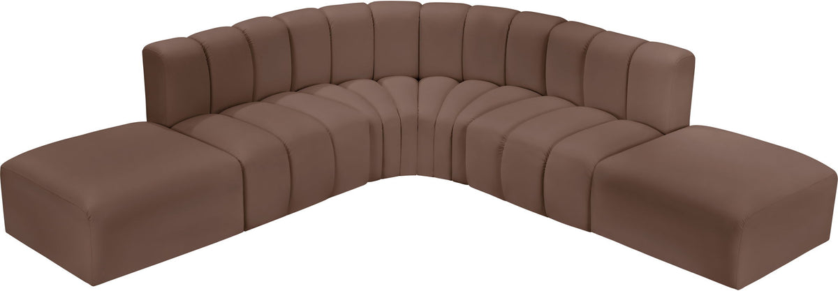 Arc - Faux Leather 6 Piece Corner Modular Sofa
