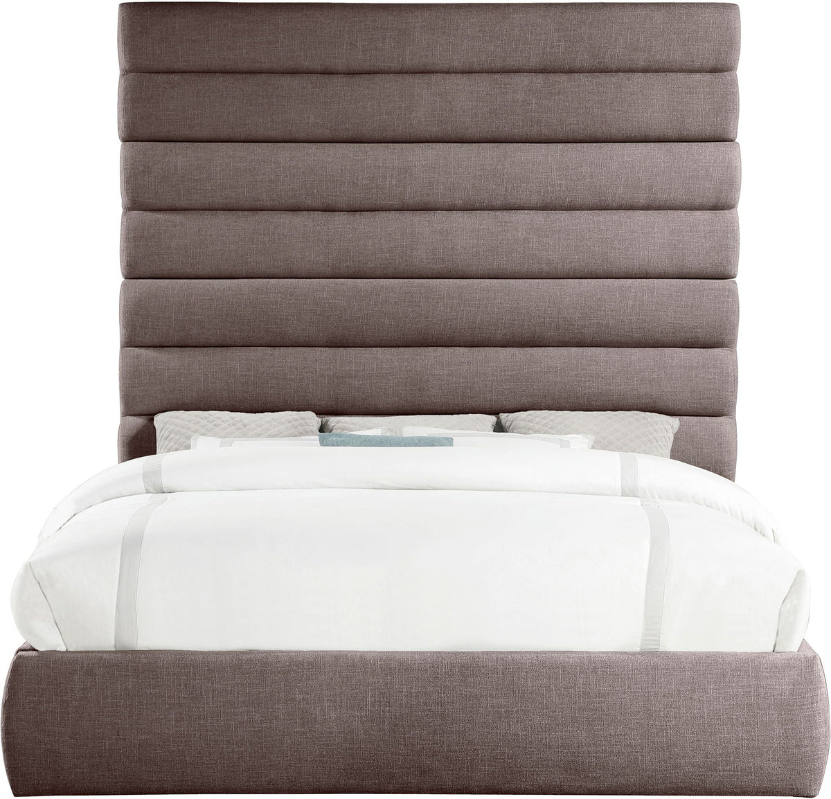 Adam - Linen Fabric Bed With 89" Headboard