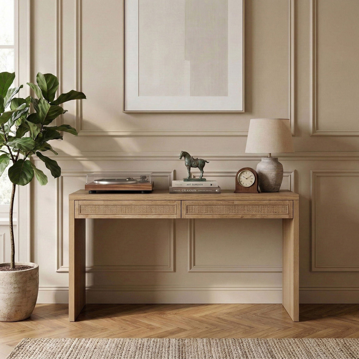 Avro - Solid Wood And Oak Veneer Desk