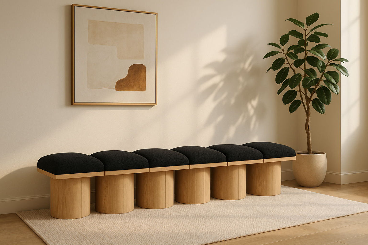 Pavilion - 6 Piece Modular Bench With Natural Base