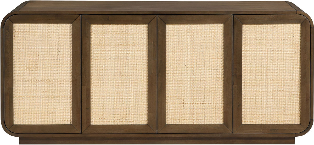 Windsor - Solid Wood And Brown Cane Sideboard / Buffet - Brown