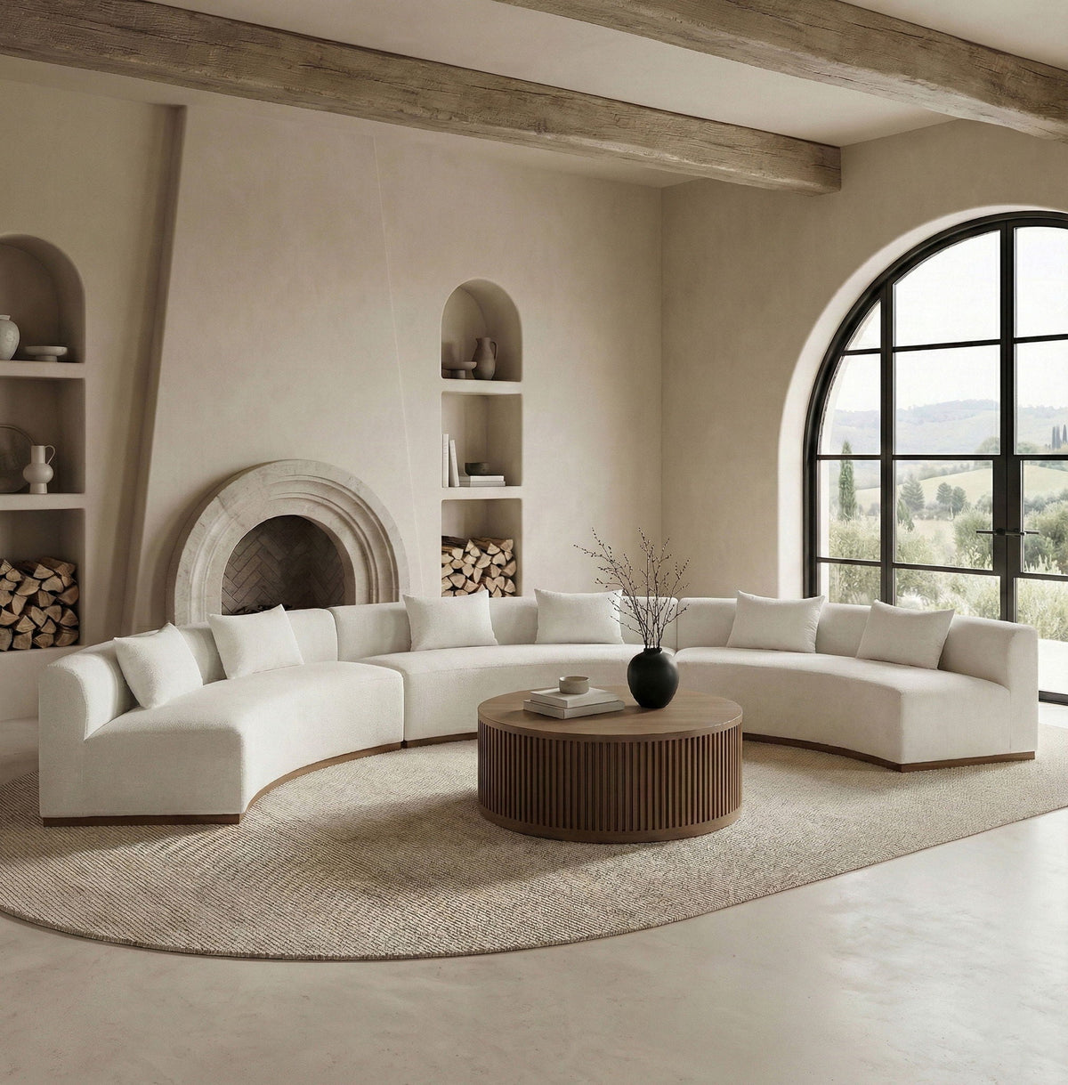 Avanti - Chenille Fabric Upholstered 3 Piece Modular Sectional