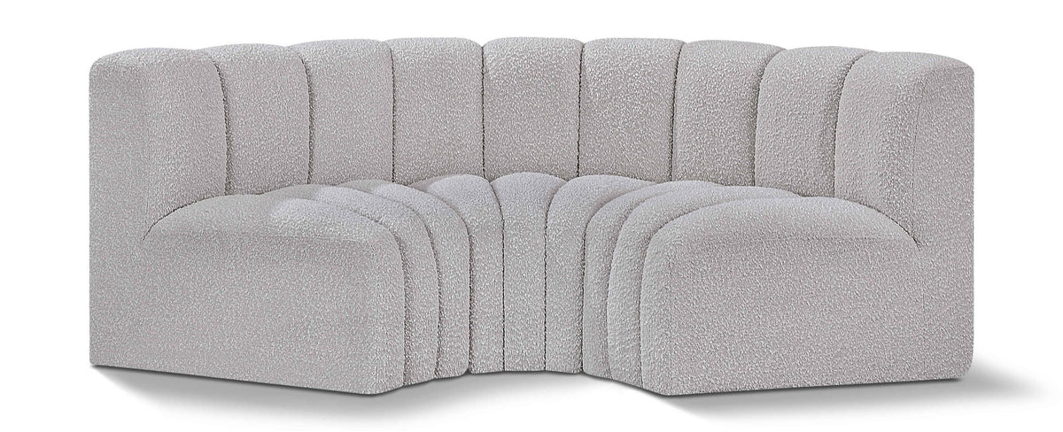 Arc - Boucle Fabric 3 Piece Modular U-Shaped Sofa