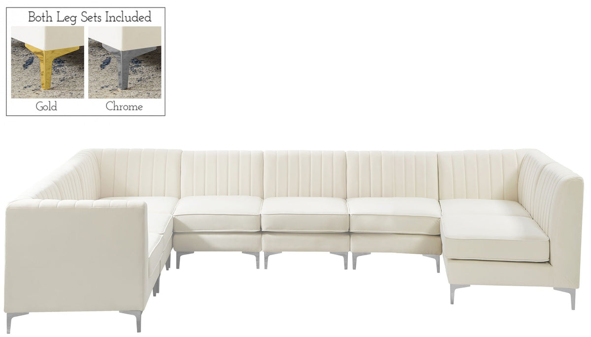 Alina - 8 Piece Velvet Modular Sectional