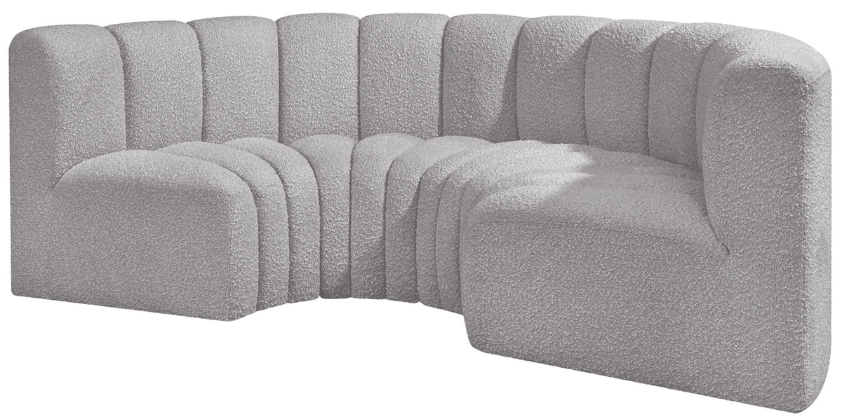 Arc - Boucle Fabric 4 Piece U-Shaped Modular Sofa