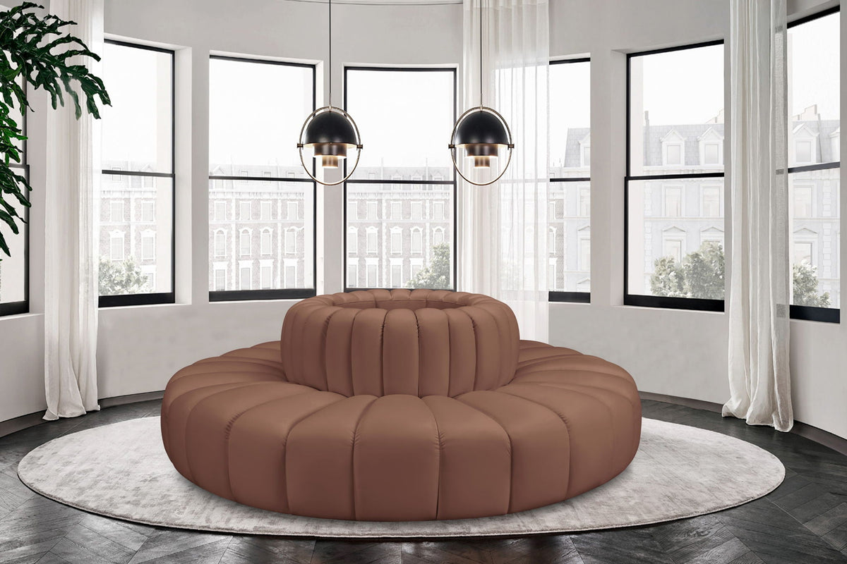 Arc - Faux Leather 8 Piece Round Modular Sofa