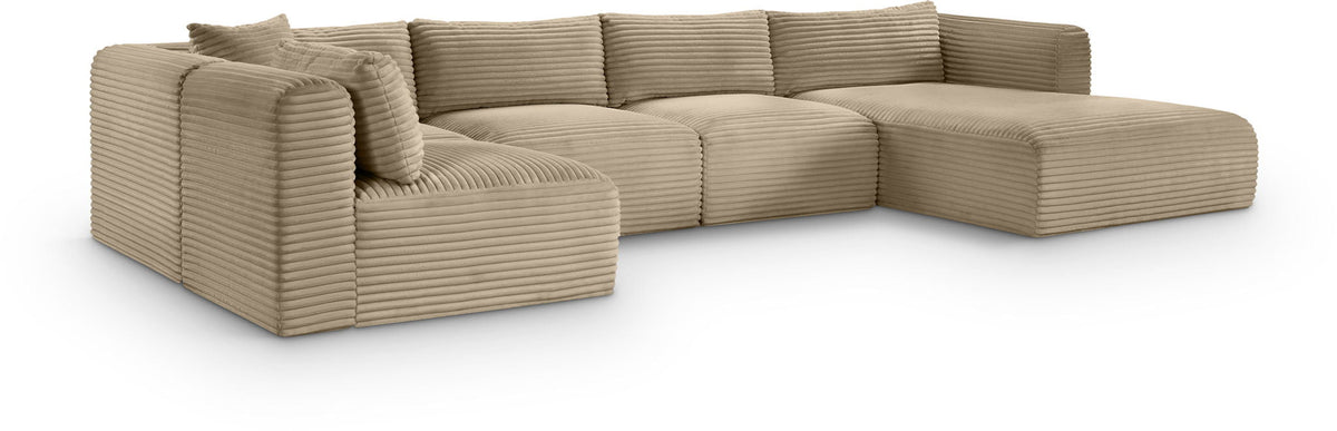Shaggy - Fabric 5 Piece Modular U-Shaped Sectional