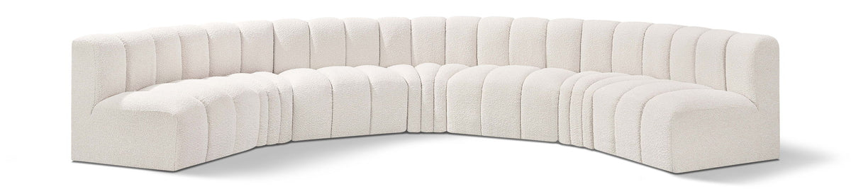 Arc - Boucle Fabric 7 Piece U-Shaped Modular Sofa
