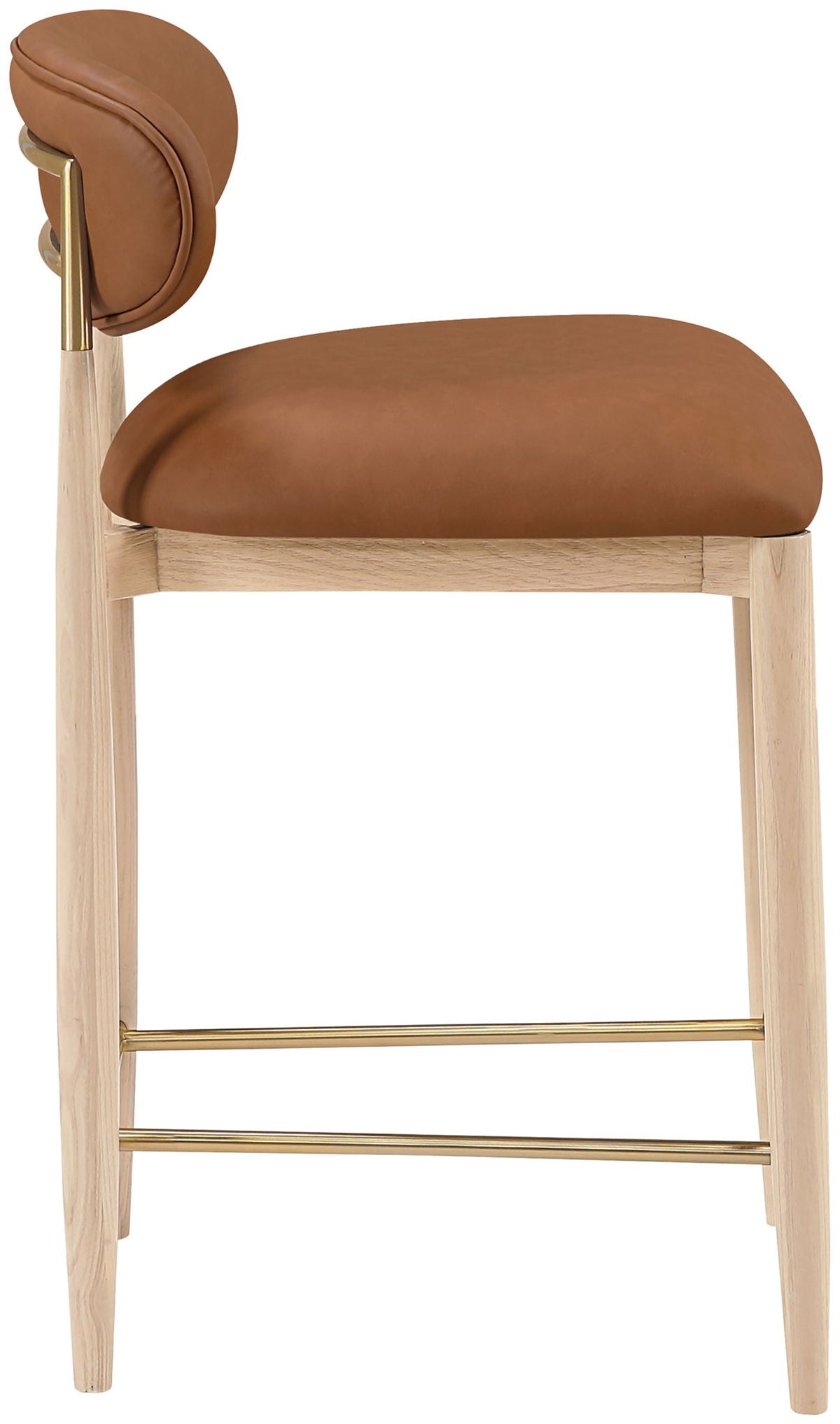 Riccio - Stool - Natural And Gold Frame