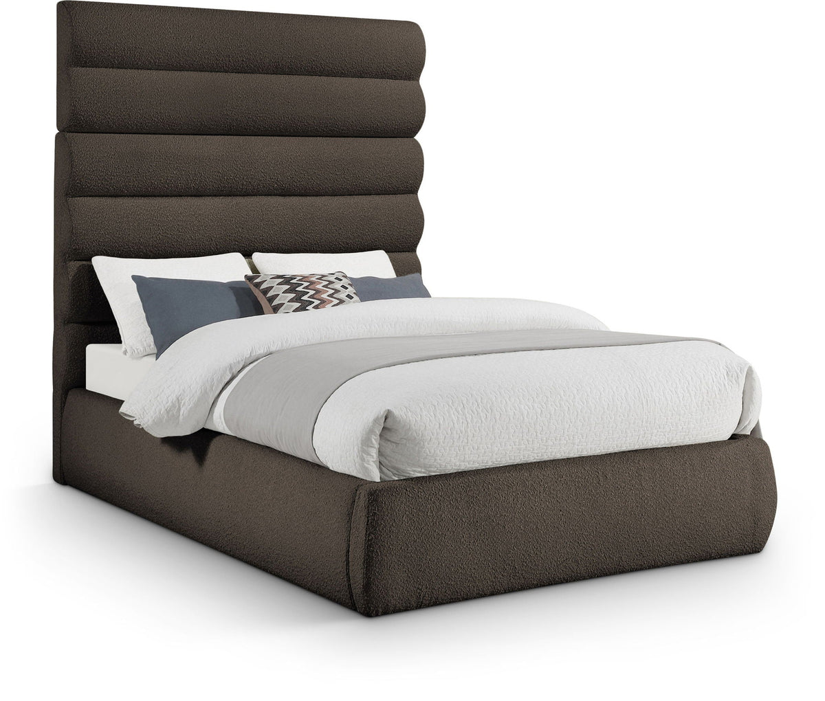 Adam - Boucle Fabric Bed With 70.5" Headboard