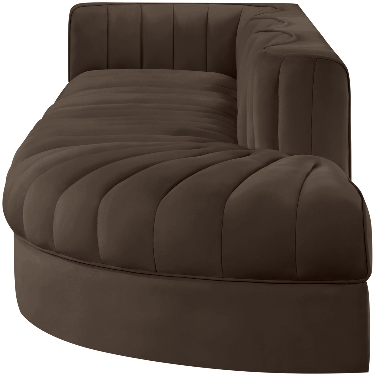 Rummi - Velvet Performance Fabric Upholstered 4 Piece Modular Sectional With Reverse Corner Chair
