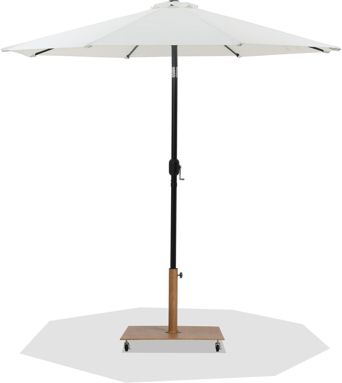 Fiji - Aluminum Patio Umbrella With Square Teak And Black Base