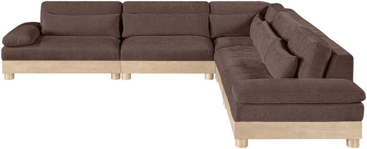 Turin - Chenille Fabric Upholstered Modular Sectional - Brown