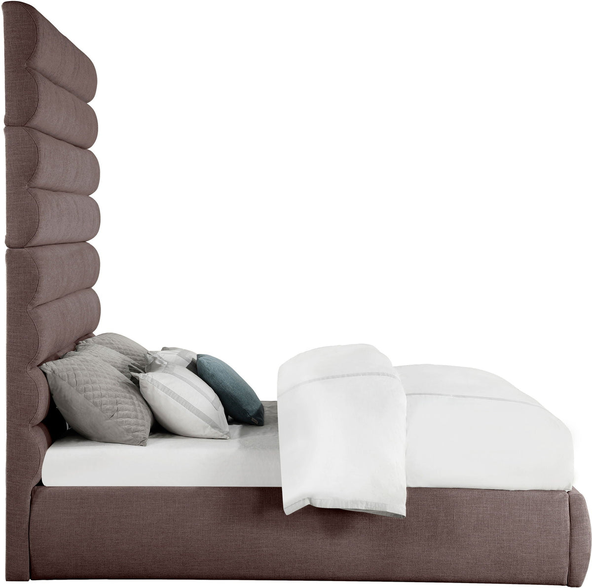 Adam - Linen Fabric Bed With 89" Headboard