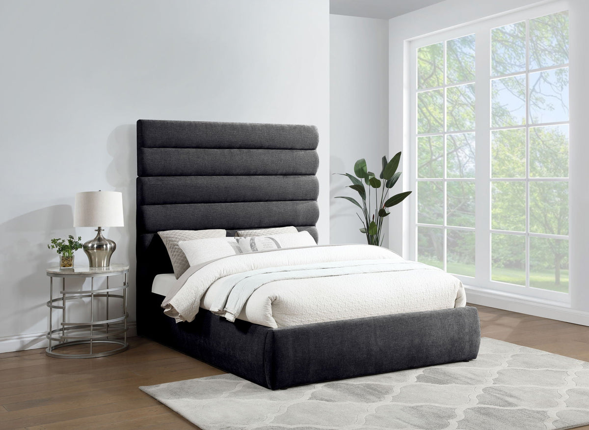 Adam - Chenille Fabric Bed With 70.5" Headboard