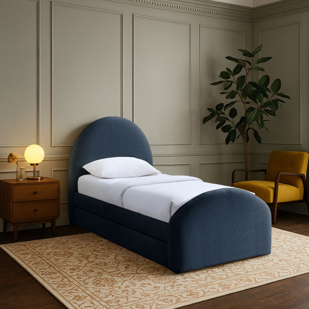 Andaz - Chenille Fabric Upholstered Trundle Bed