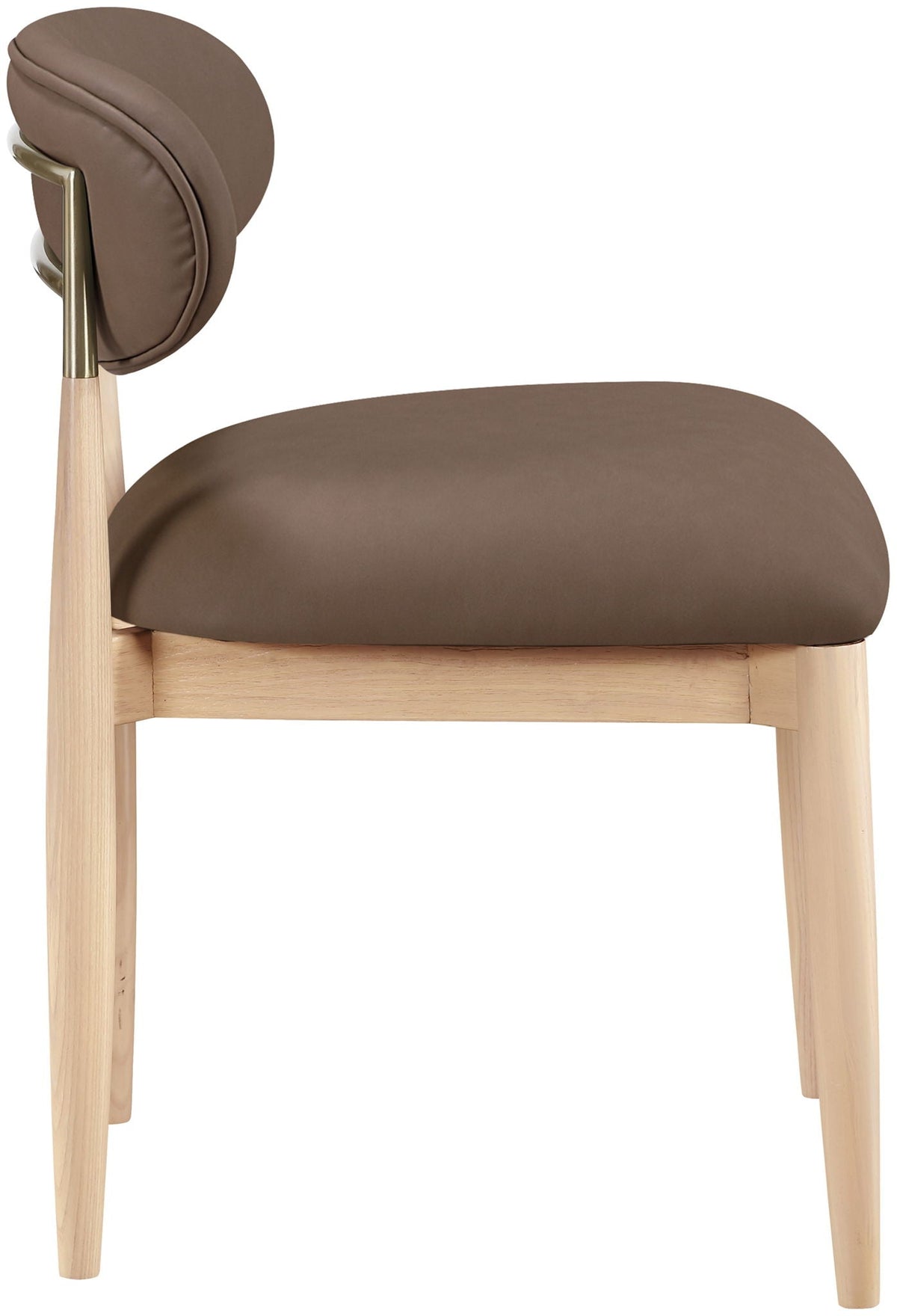 Riccio - Faux Leather Dining Side Chair (Set of 2) - Natural Frame