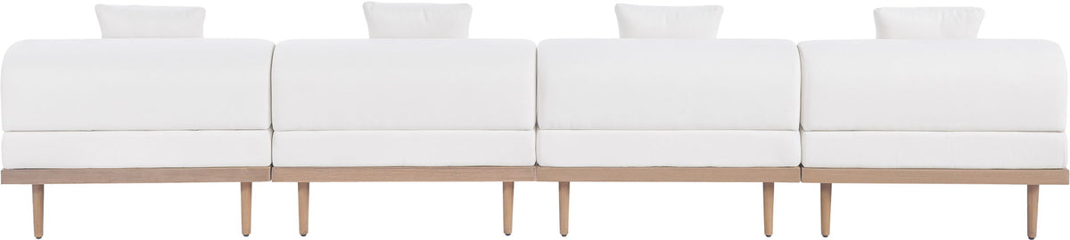 Laguna - 4 Piece 142" Upholstered Outdoor Patio Modular Armless Sofa