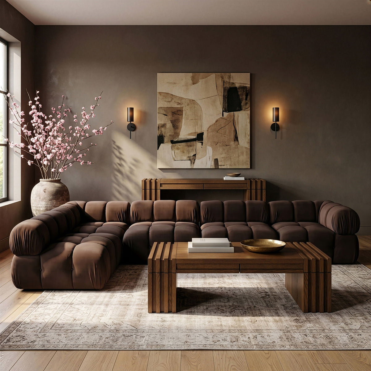 Orin - Velvet 5 Piece Modular Sectional