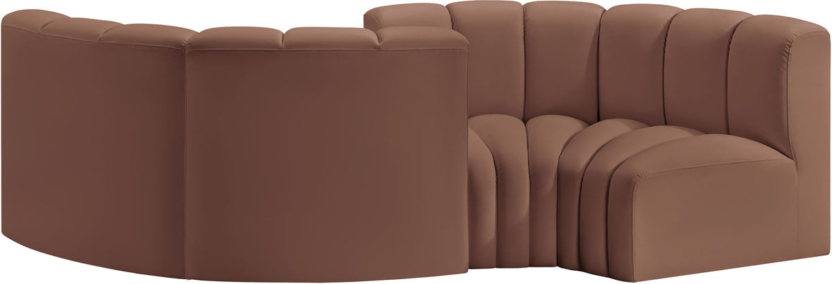 Arc - Faux Leather 4 Piece Curved Modular Sofa