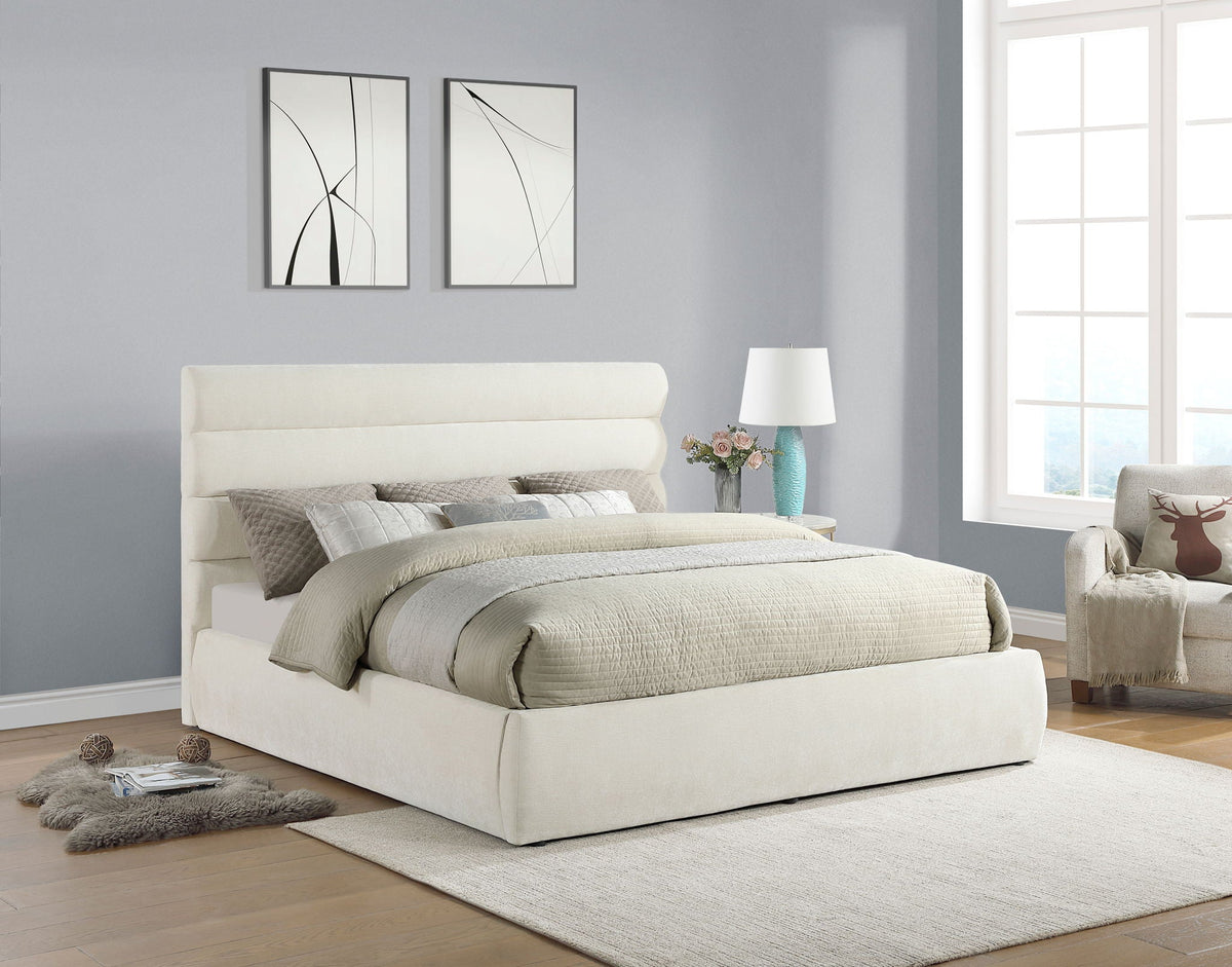 Adam - Chenille Fabric Bed With 52" Headboard