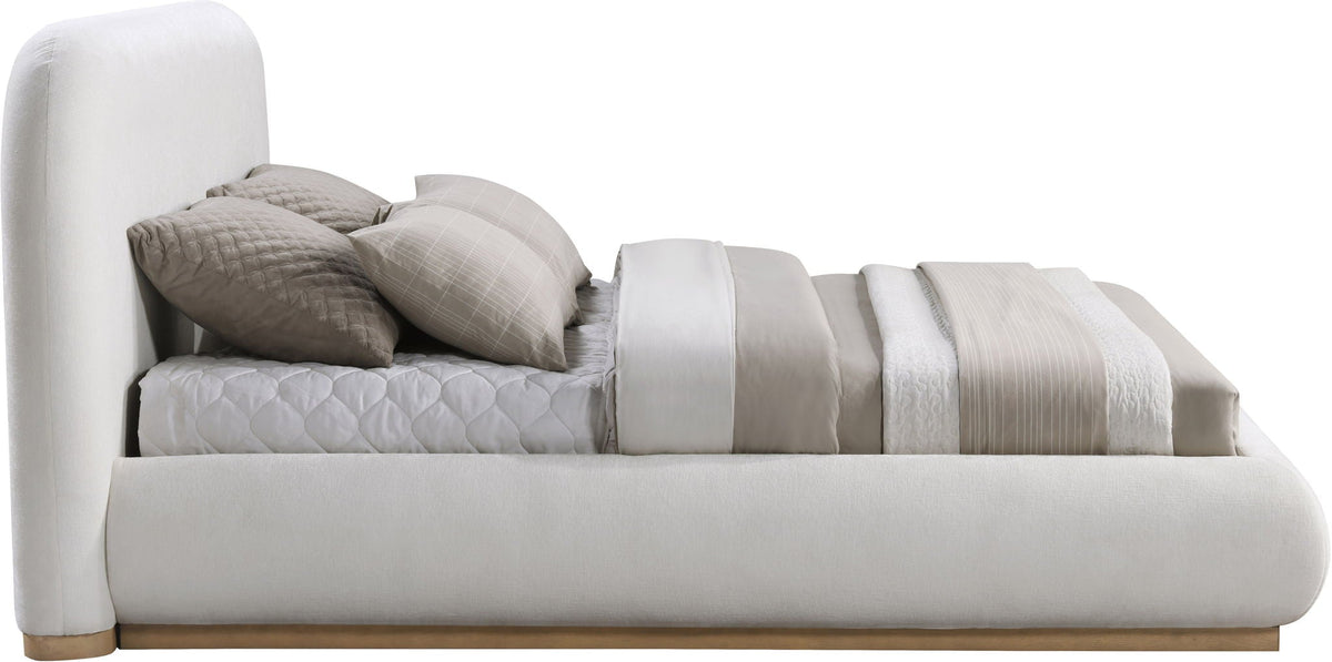 Vaughn - Chenille Bed With Natural Base