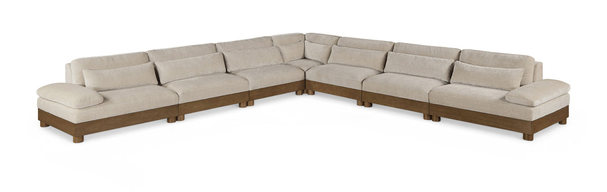 Turin - Chenille Fabric Upholstered Modular Sectional - Taupe