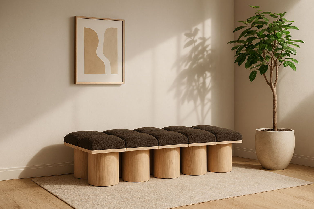 Pavilion - 10 Piece Modular Bench With Natural Base