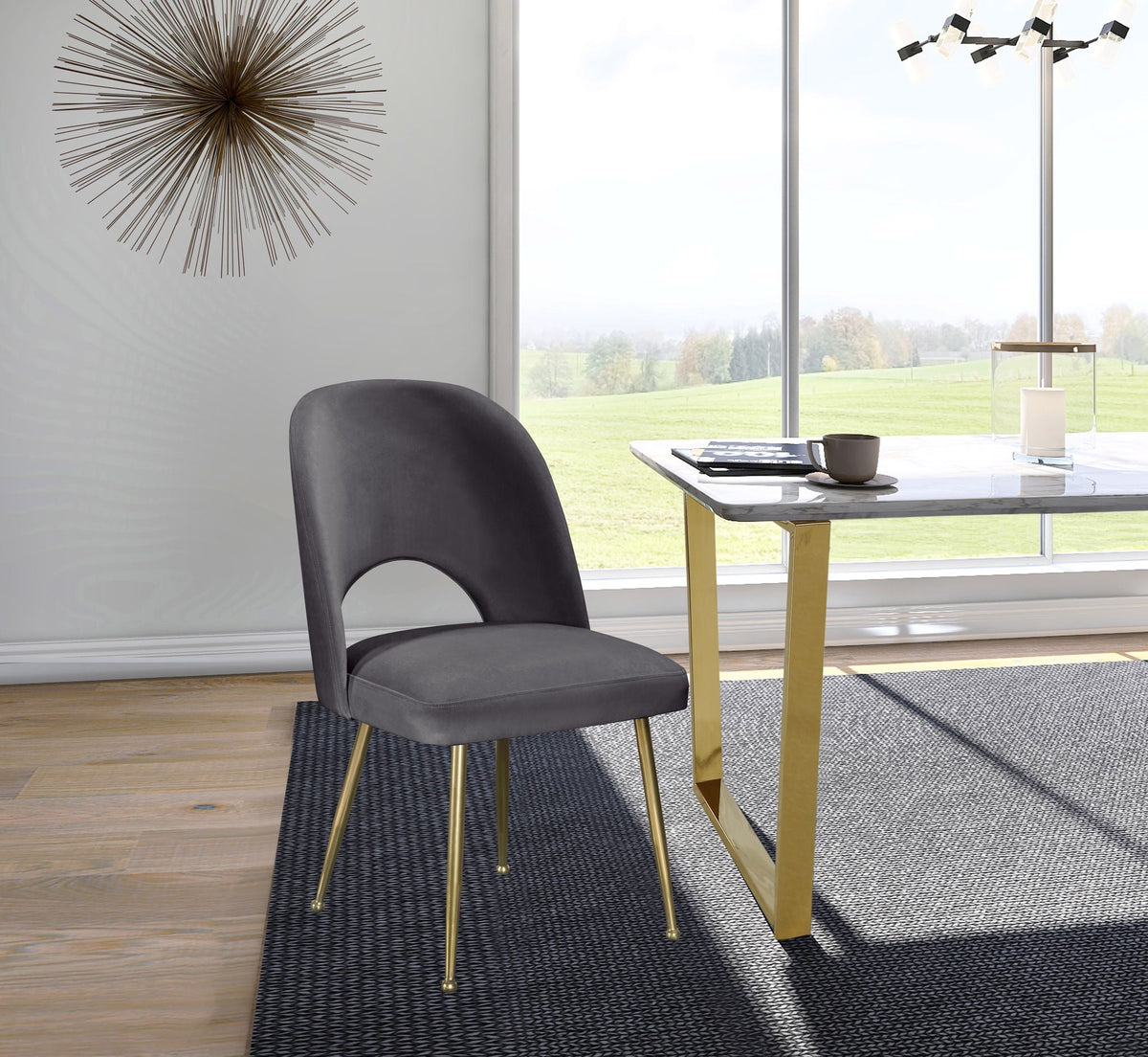 Logan - Dining Chair (Set of 2) - Gold Legs