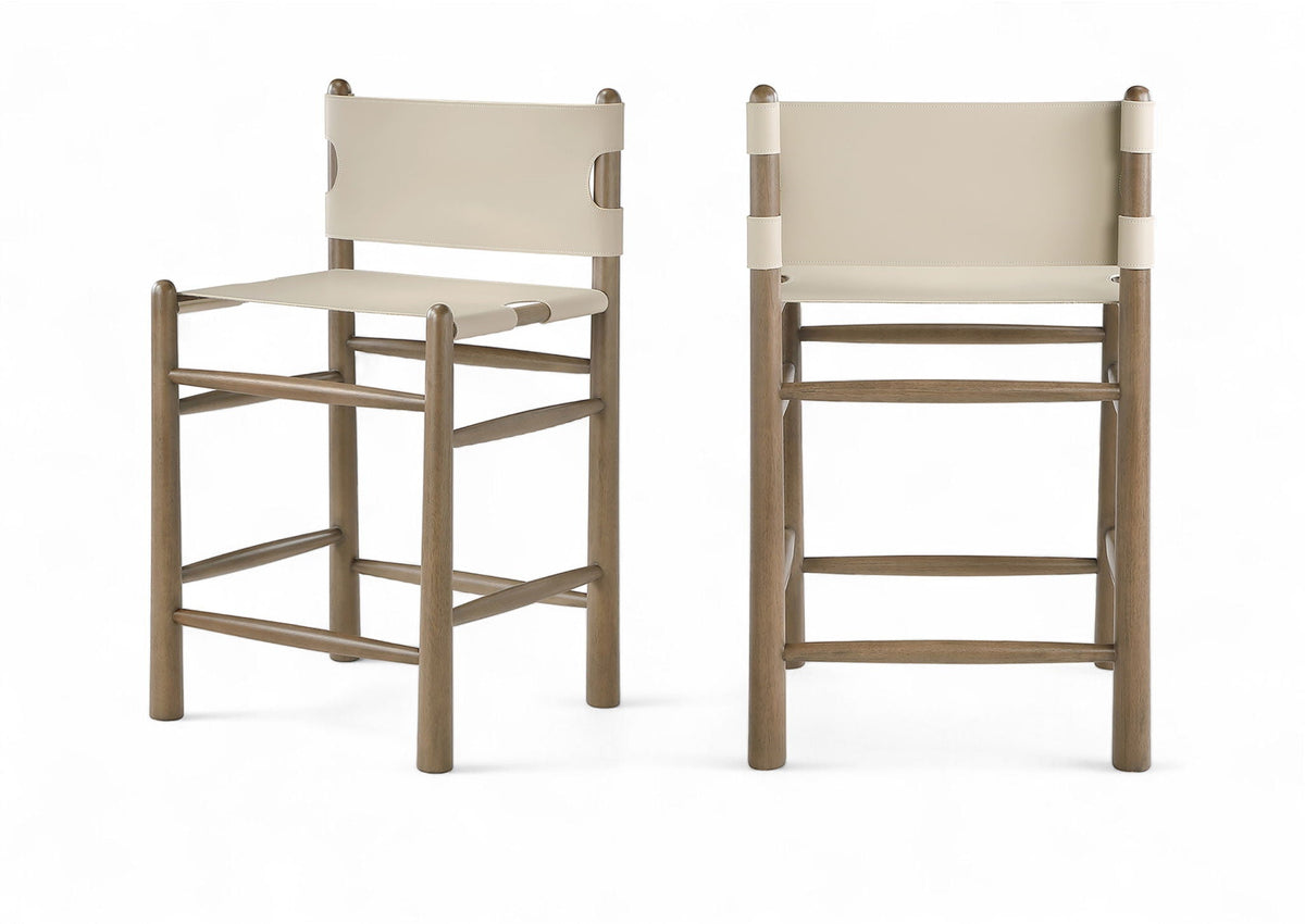 Santos - Upholstered Counter Stool With Stained Brown Base