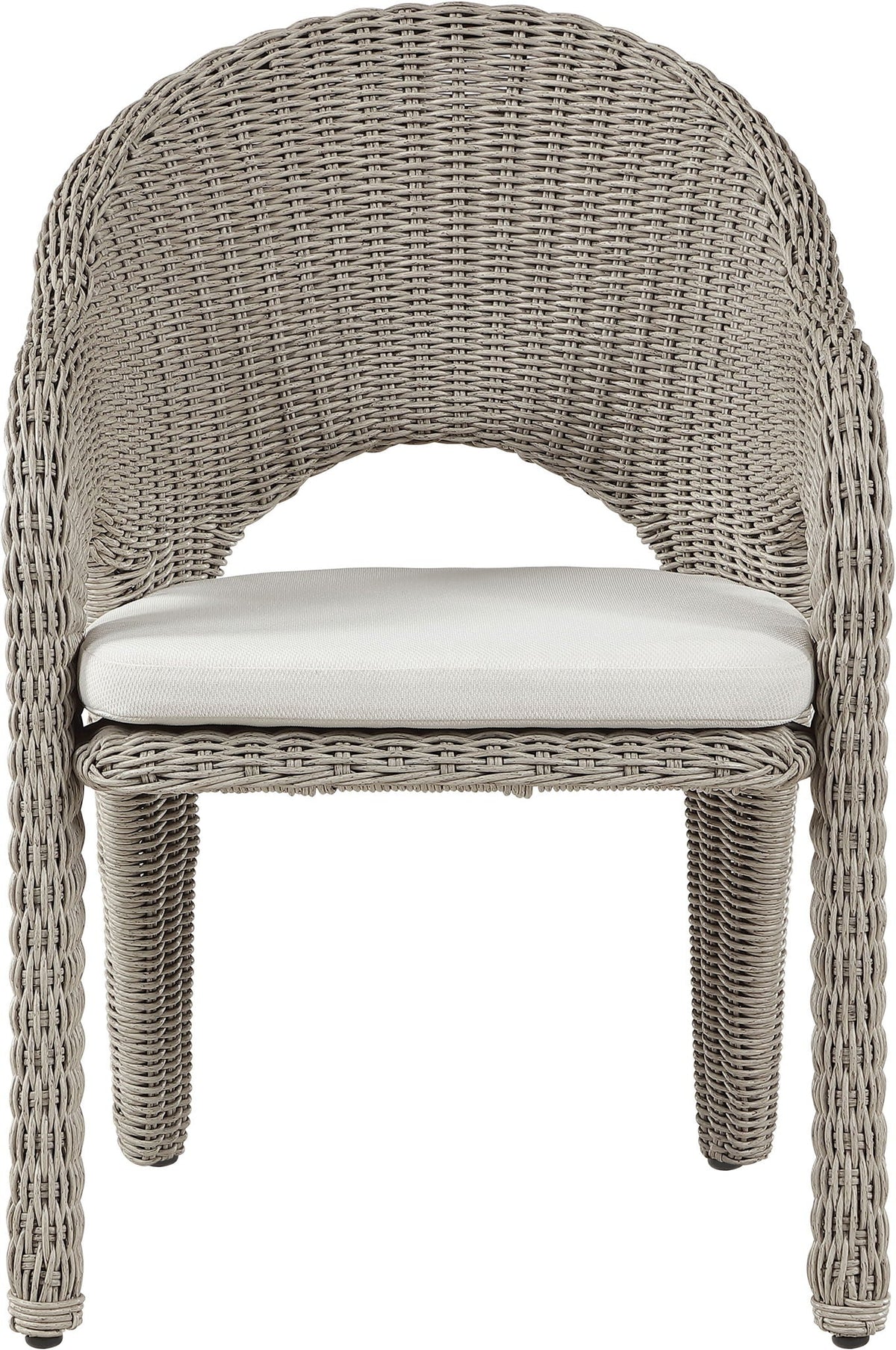 Seacrest - Olefin Water Resistant Fabric And Wicker Outdoor Patio Dining Chair