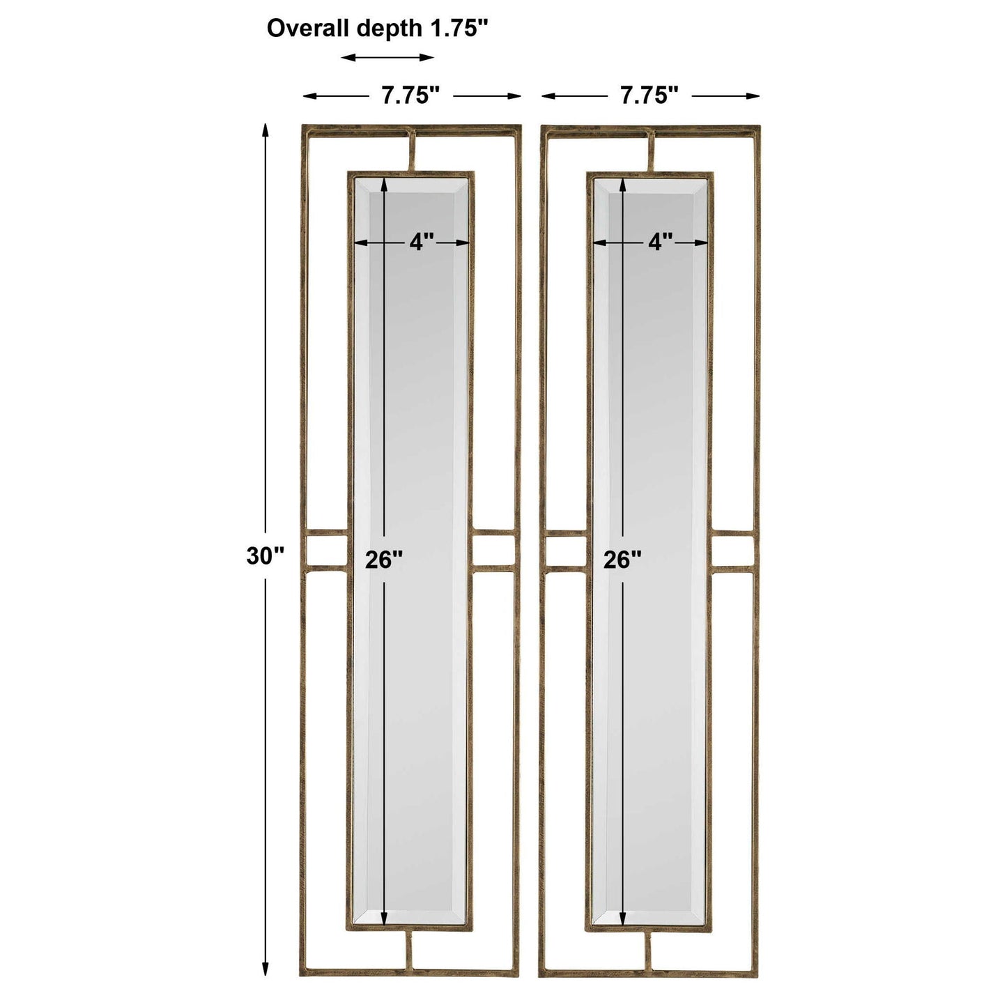 Rutledge - Mirrors (Set of 2) - Gold