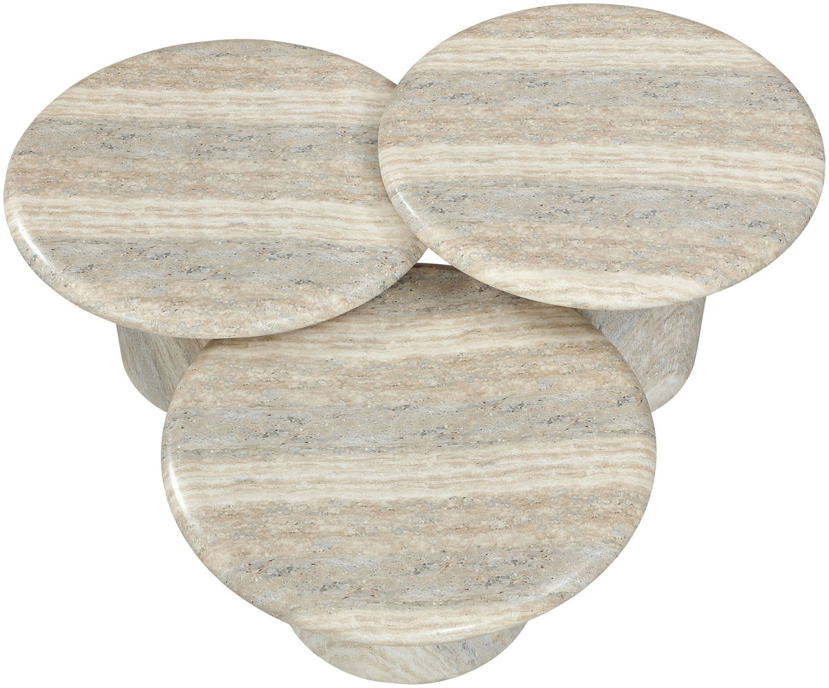 Emara - 3 Piece Concrete And Fiberglass Indoor / Outdoor Coffee Table