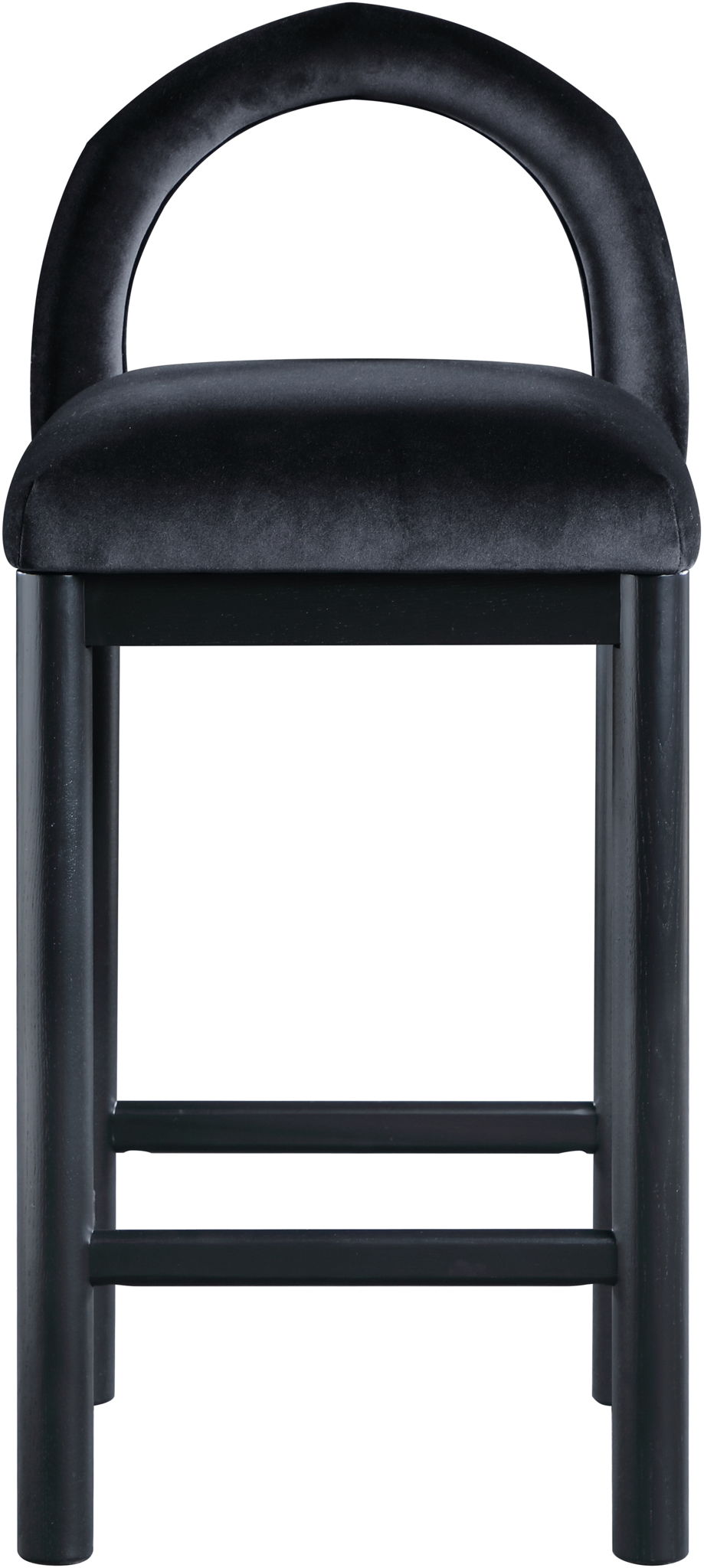 Conrad - Velvet Counter Stool With Black Legs