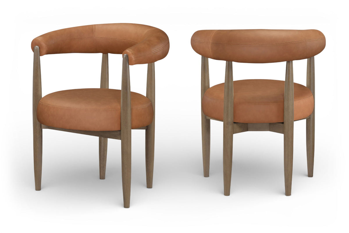 Sable - Vegan Leather Upholstered Dining Chair (Set of 2) - Brown Base