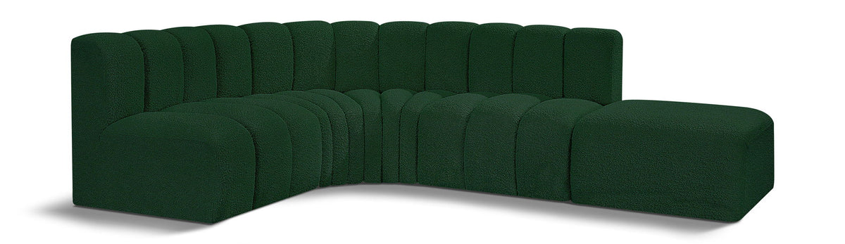 Arc - Boucle Fabric 5 Piece Corner Modular Sofa