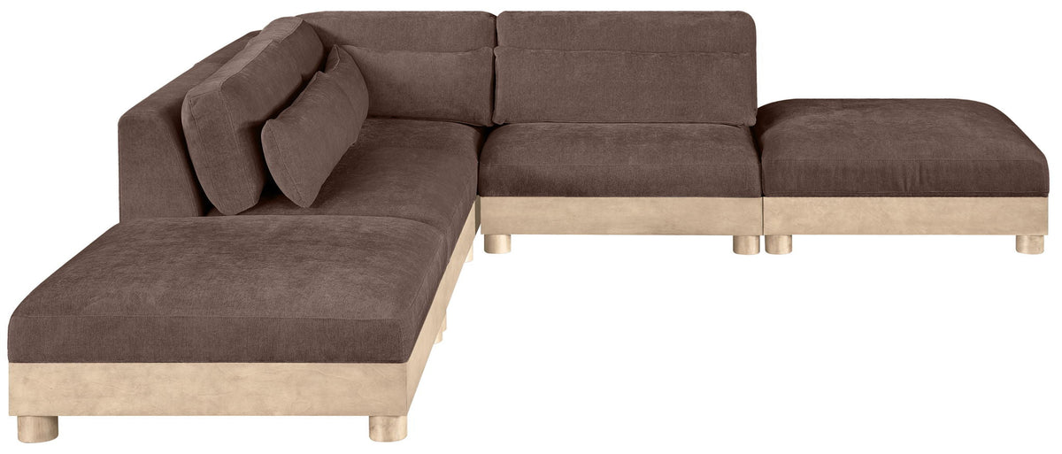 Turin - Chenille Fabric Upholstered Modular Sectional - Brown