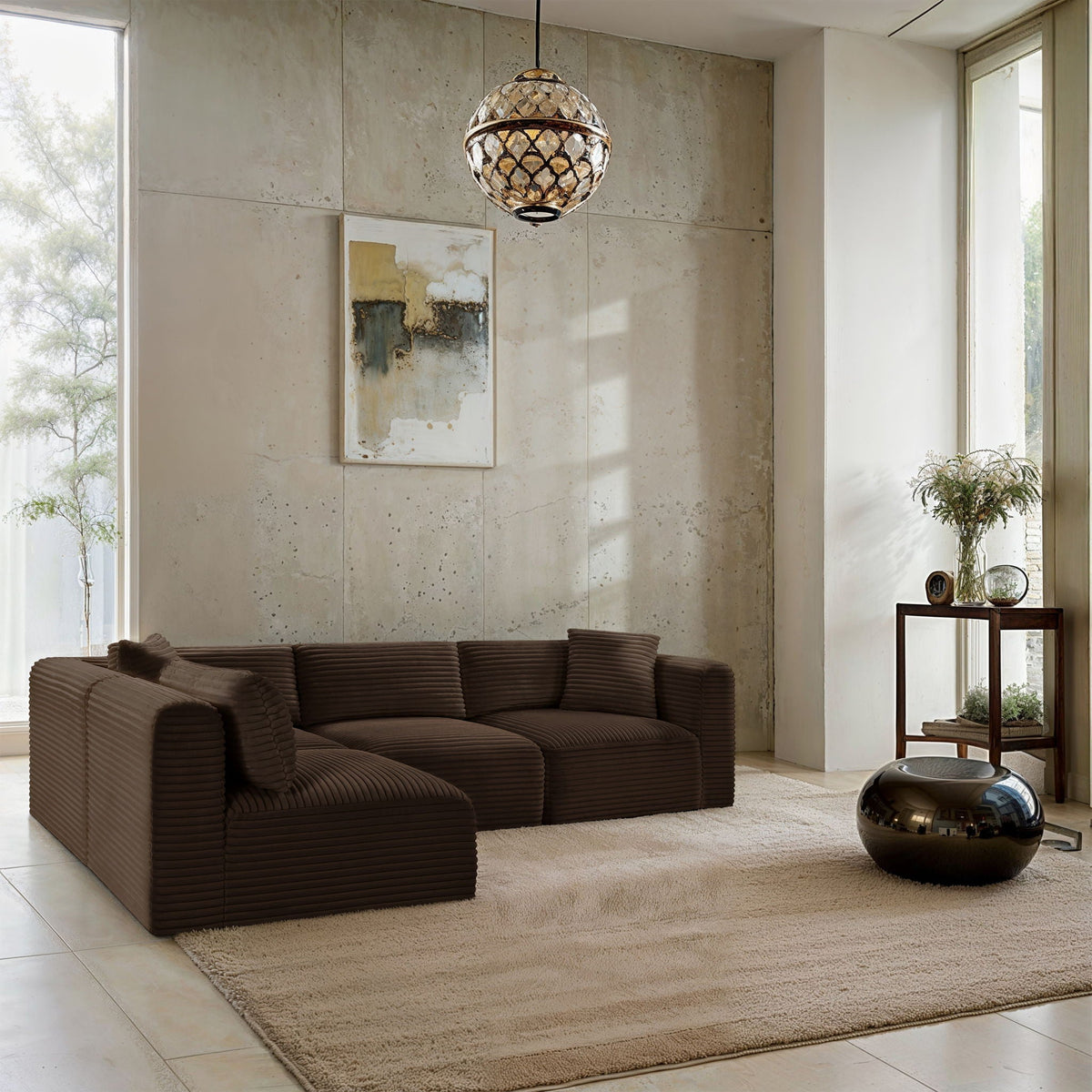 Shaggy - 4 Piece Modular Sectional