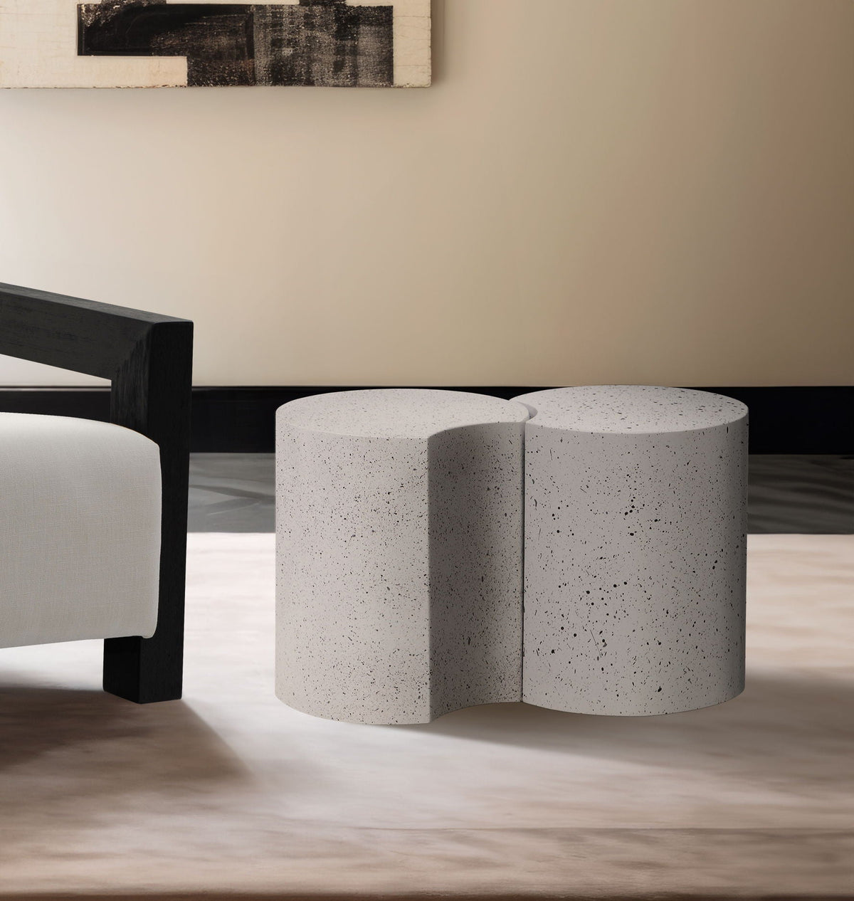 Dimple - 2 Piece Modular End Table - Terazzo Finish