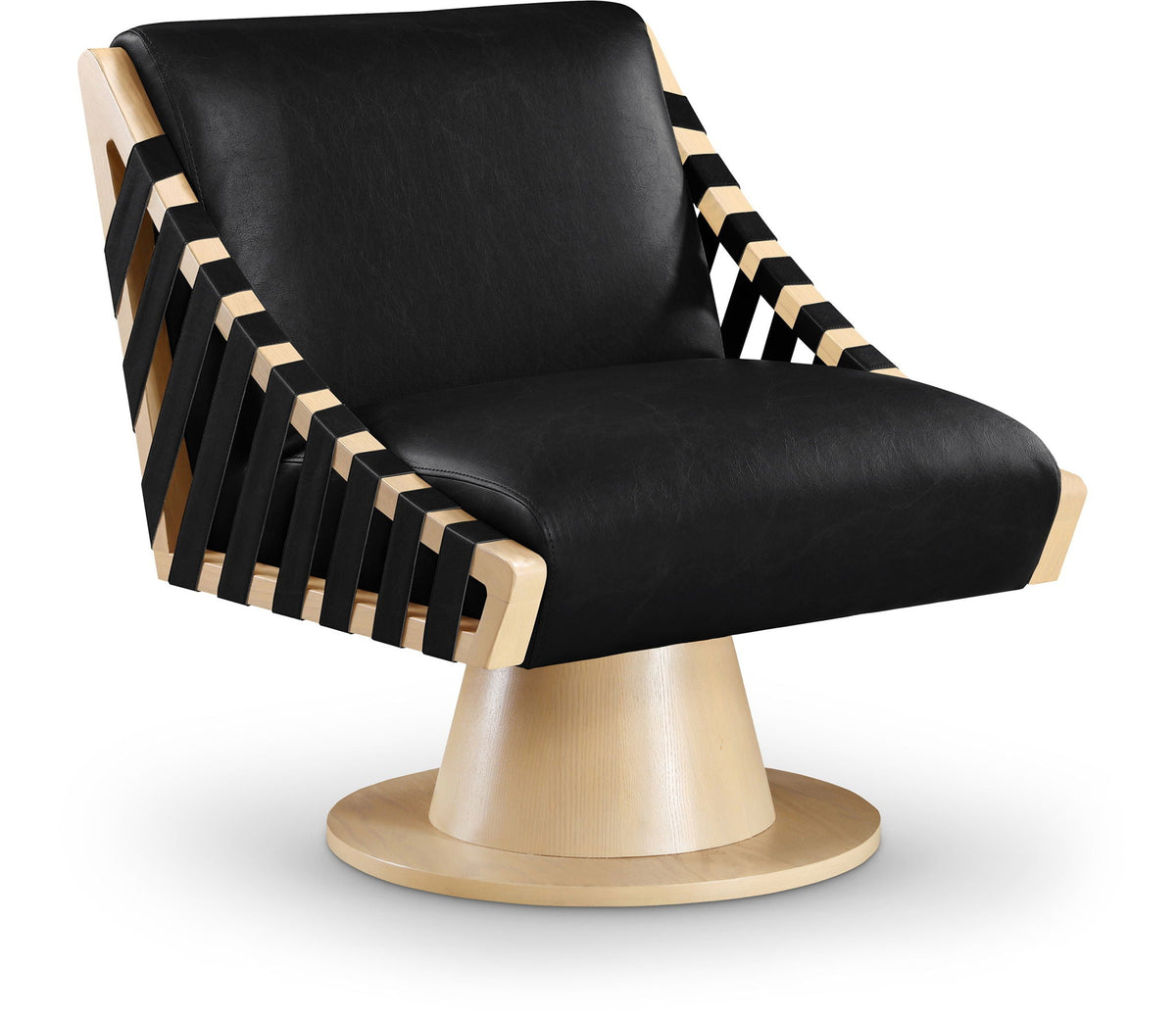 Millwin - Swivel Accent Chair With Natural Base